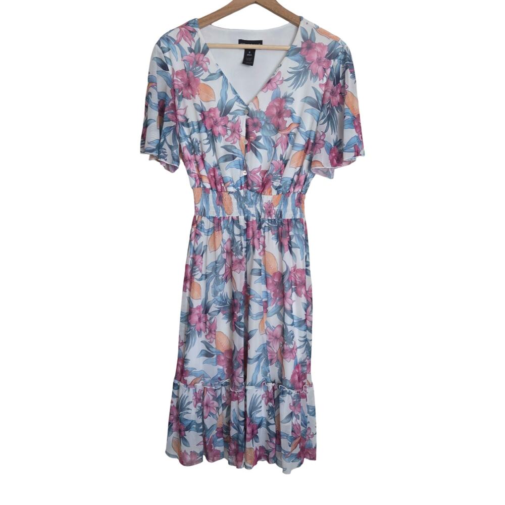 Stella & Julie | Floral Whimsy Fairy Coquette Flutter Sleeve V-Neck Sundress
